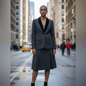 Talbots Black and Gray Geometric Design Apparel